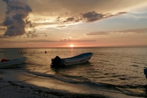 Solnedgang første aften på Isla Holbox