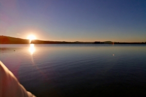 Solnedgang på vandet